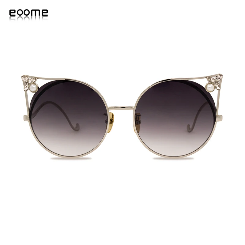 fashion new 2019 winter diamond round shape women sunglasses round glasses oculos vintage oculos sol feminino