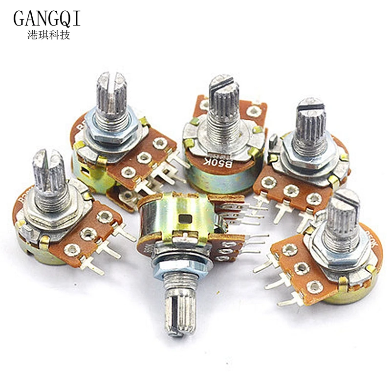 5PCS Adjustable potentiometer WH148 1K 2K 5K 10K 20K 50K 100K 250K 500K 1M OHM Linear Taper Rotary Potentiometer Resistor