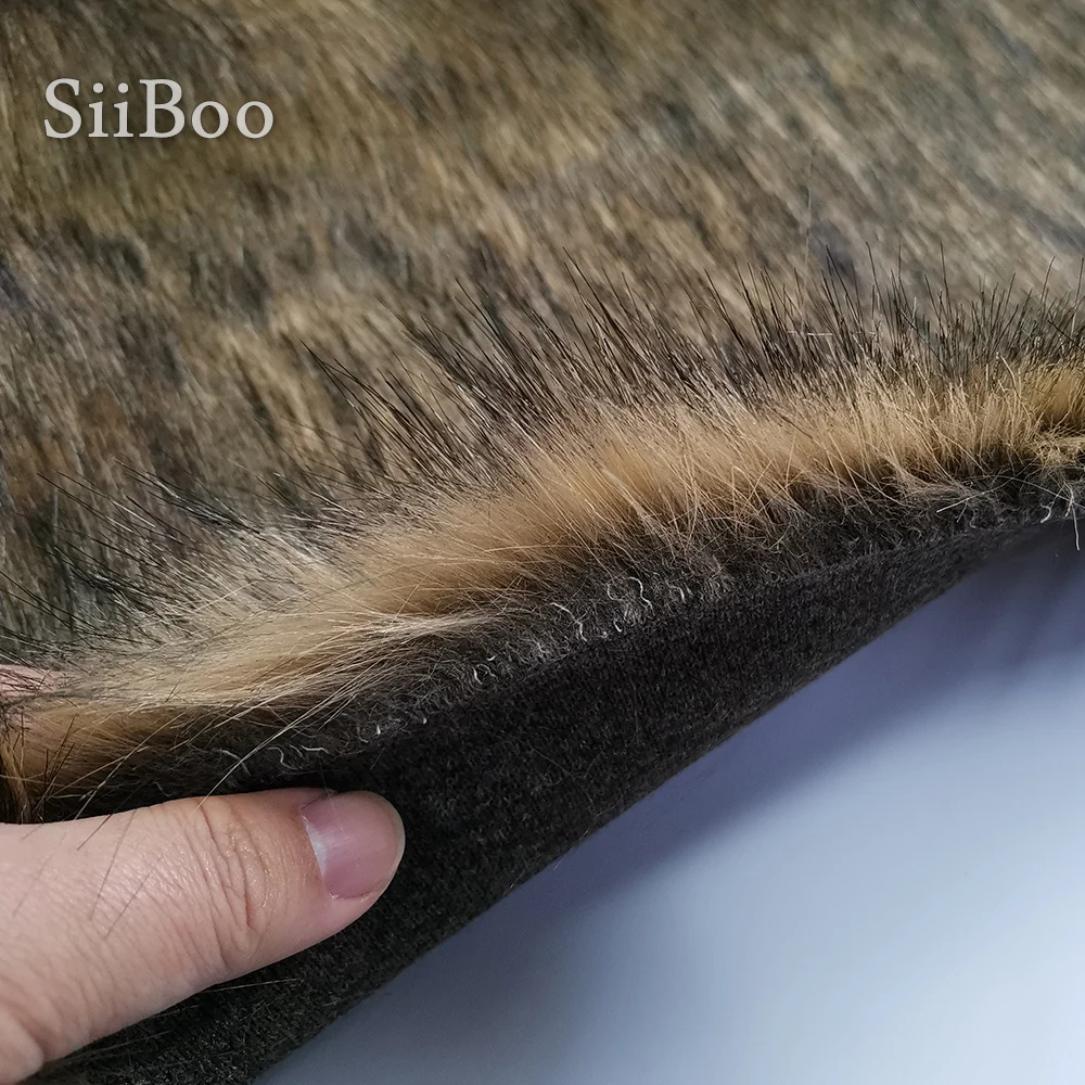 Brown 4cm plush faux fur fabric for winter coat vest stage cosplay black top dyed fur fabric tissue DIY 170*50cm 1pc SP5607