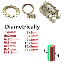 NdFeB Magnet Diametrically 3x6 6x2 6x2.5 6x3 8x1 8x1.5 8x2 10x1 19x3 15x2 mm 3mm 6mm 8mm Magnetized Rod Diameter  magnet encoder