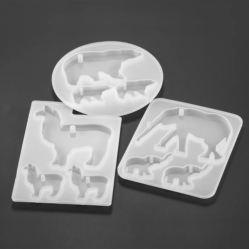 1pcs Animals UV Resin Silicone Mold Elephant Alpaca Polar Bear Pendant Key Chain Epoxy Resin Mould For DIY Jewelry Making Tool