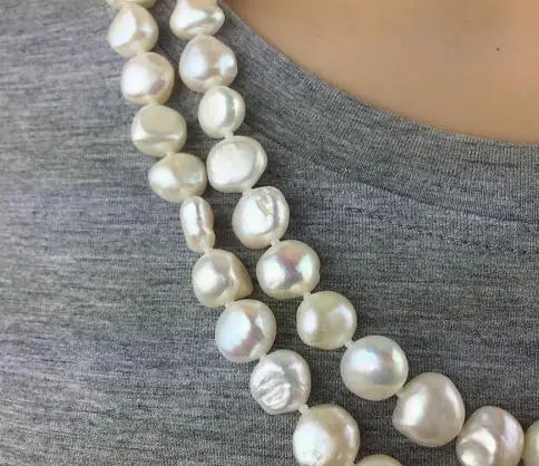 

New Arrival Favorite Pearl Necklace 9mm White Genuine Freshwater Pearl Long Sweater Necklace Fashion Jewelry Nice Lady Gift