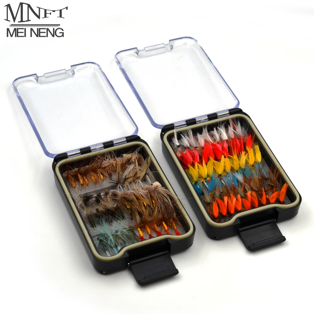 MNFT 40/54/72/120Pc Portable Dry Wet Flies Nymph Box Set Fly Fishing Flies Trout Grayling Panfish Lure Carp Artificial Fish Bait