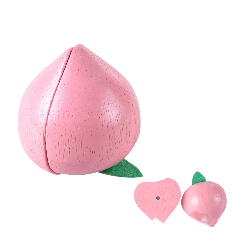 Simulation Magnetic Montessori Fruit Play House Strawberry Watermelon Banana Durian Seasoning Baking Toy Wooden Educational Toys