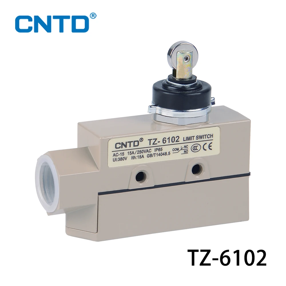 CNTD Sealed Limit switch NO NC 380V metal roller head travel switch IP65 waterproof TZ-6001 TZ-6002 TZ-6101 TZ-6102 TZ-6104