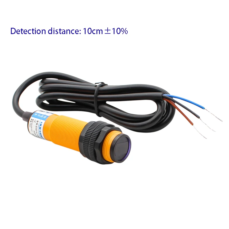 M18 Diffuse reflection sensor photoelectric switch Sensor E3F-DS10C4/C2/P1/P2 three wire NPN NO NC 10CM±10% adjustable 24V