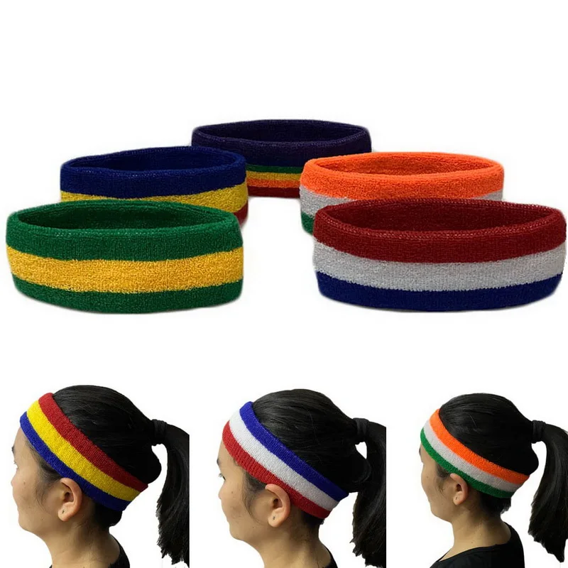 1Pcs Towel Sweatband Head Yoga Headband Sport Hairband Sweat Band Elastic Hair Band For Men Women Running Fitness Accessories