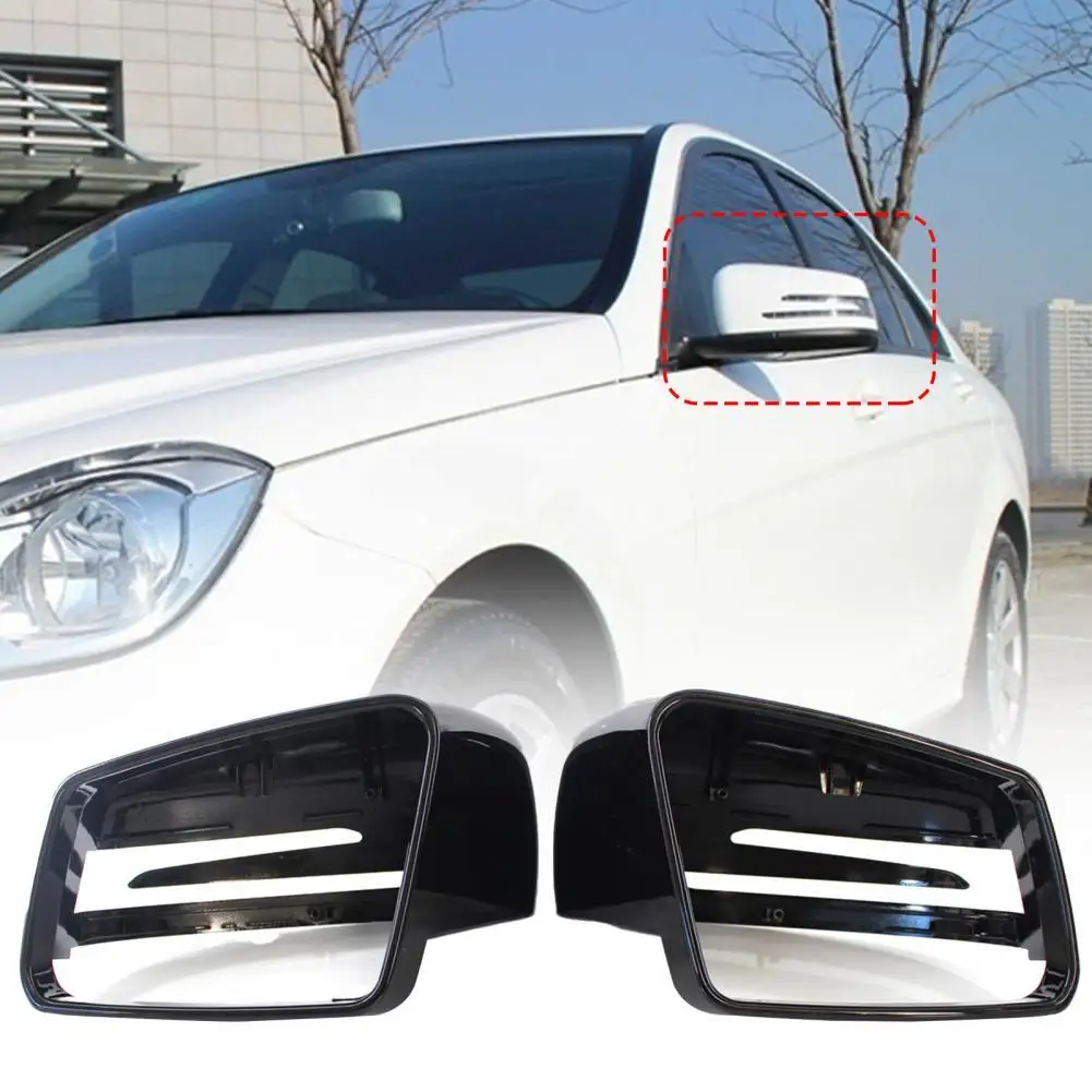 Rearview Mirror Cover Glossy Black Rear View Mirror Shells Cap A2128100464 for Mercedes-Benz S E C Class W212 W204 W221 09-13