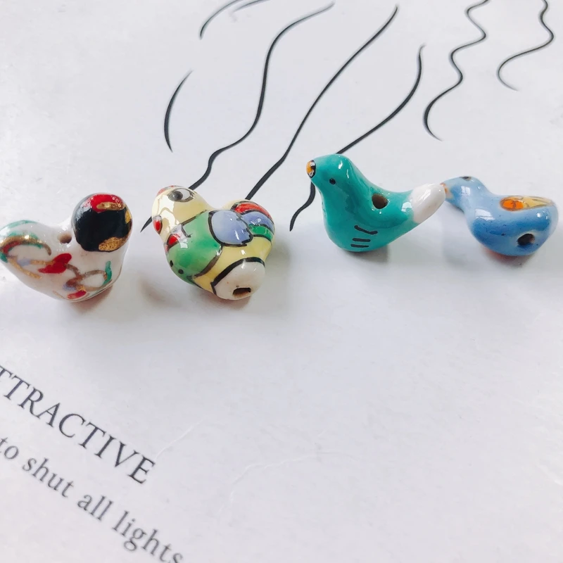 DIY jewelry accessories wholesale cute animal ceramic hen loose beads hand drawn pendant earring material