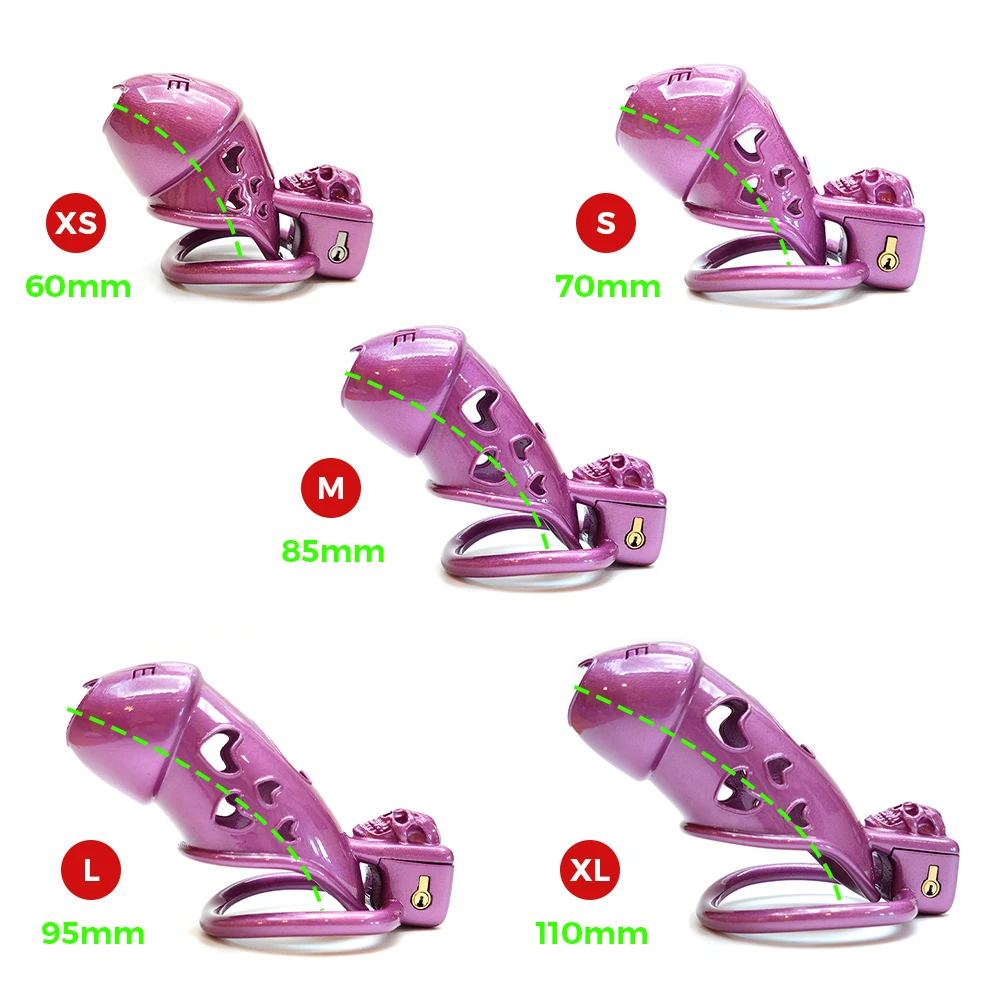 New Purple Skull Cock Cage Slave Chastity Cage BDSM Male Sex Shop Penis Ring Lock Male Erotic Gay Ladyboy 18+ Sex Toy for Men