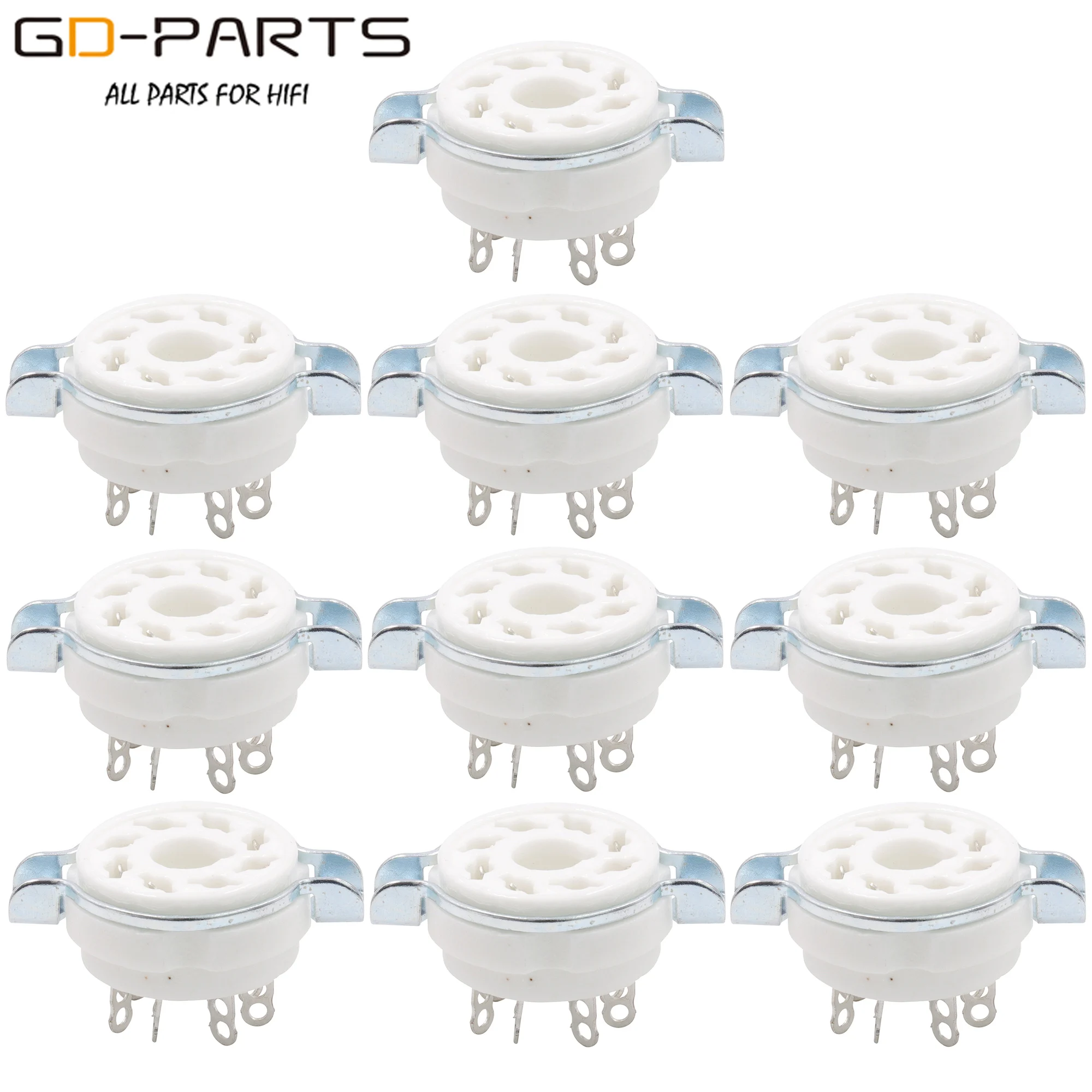 10PCS Chassis Mount 8 Pin K8A Octal Ceramic Tube Sockets for KT88 KT66 6SN7 5AR4 GZ34 5881 6V6 5U4G 6550 6J7 6SJ7