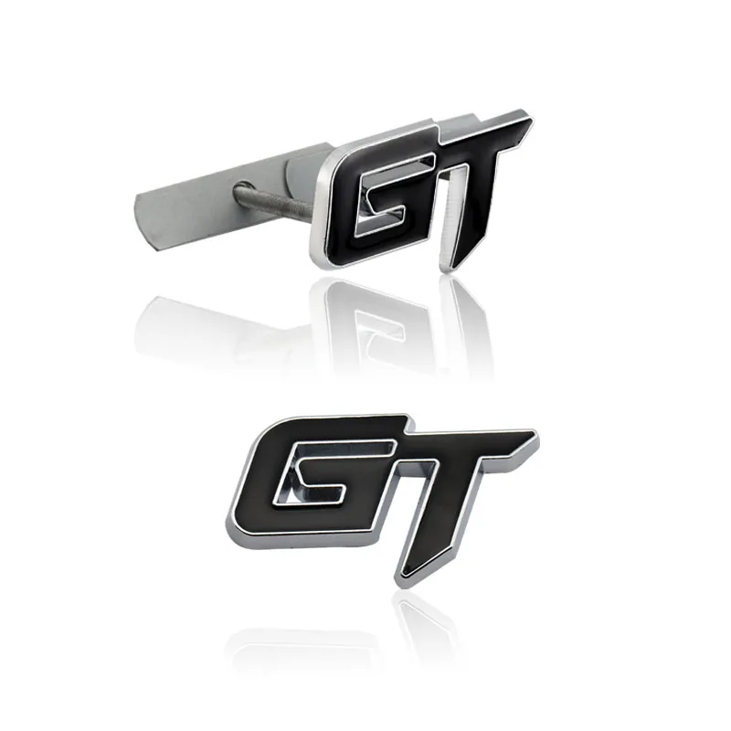 ملصق شعار خلفي للسيارة GT معدني ثلاثي الأبعاد شعار الشارات غطاء المحرك الأمامي شواء جراند تور لسيارات BMW X6 X5 فورد موستانج فوكس Mk 1 2 3 7 مونديو