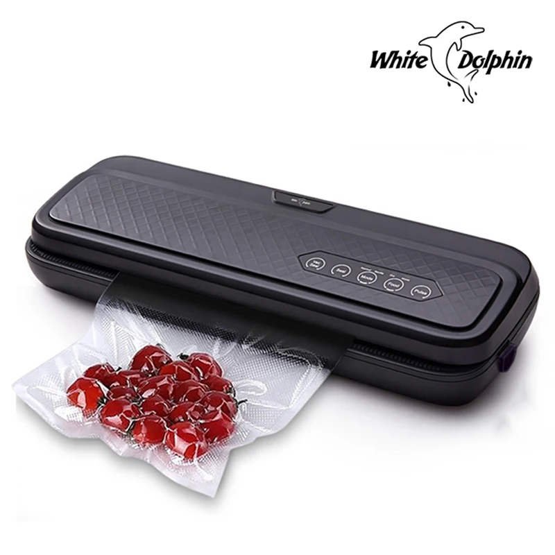 

White Dolphin Best Food Vacuum Sealer Machine 220V 110V With 10PCS Food Packaging Bags Household Electric Vacuum Food Sealer