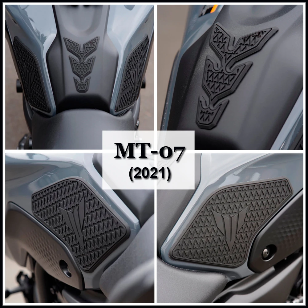 2021 Motorcycle Non-slip Side Fuel Tank Stickers Waterproof Pad Rubber Sticker FOR YAMAHA MT07 MT-07 MT 07