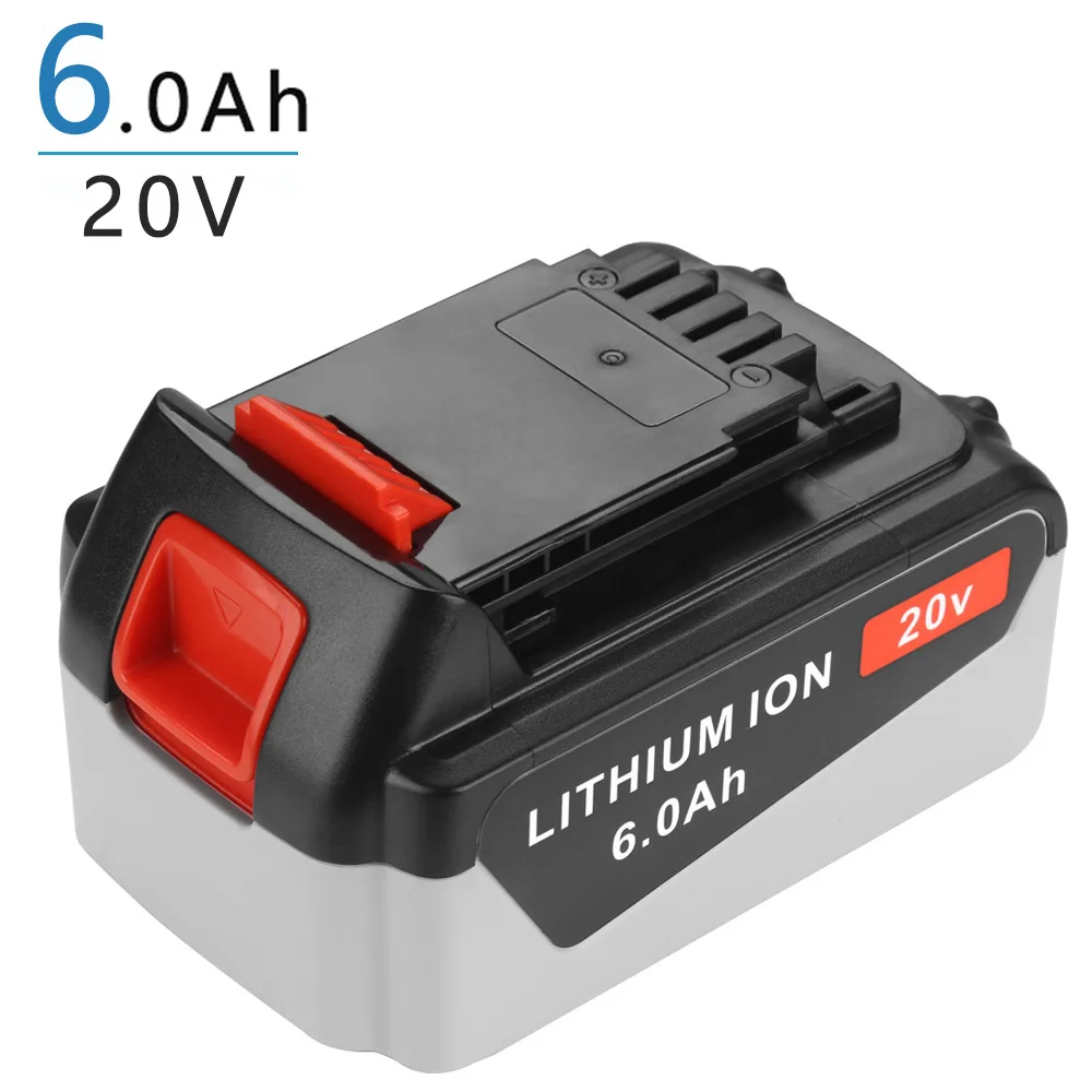 18V/20V 6000mAh akumulator litowo-jonowy do BLACK & DECKER LB20 LBX20 LBXR20 wymiana akcesorium zasilania