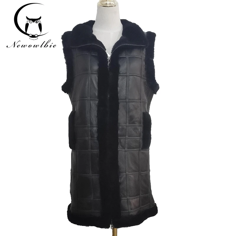 Natural Wool Sheep Shearing Autumn Winter Women's Tops Warm Leather Coat Women Vest New Fashion Sheepskin Sweater Vest Coat