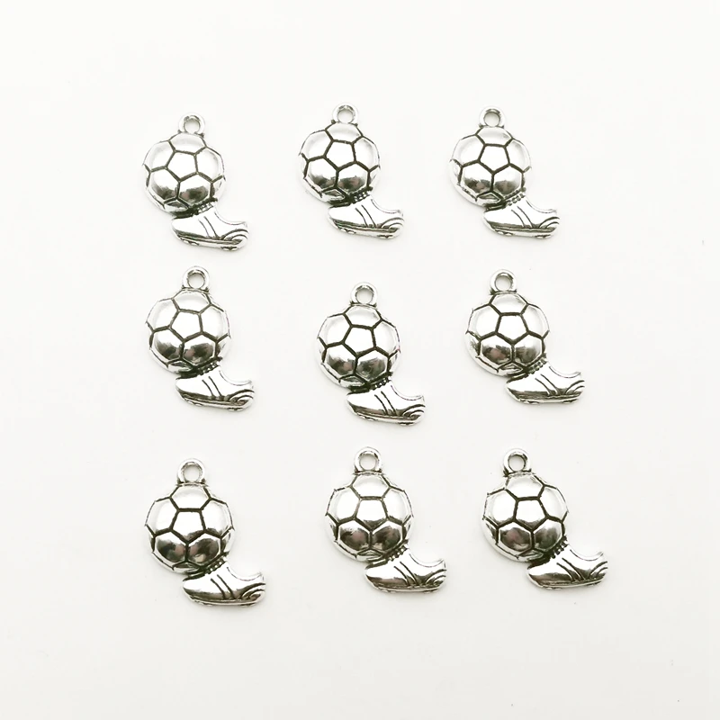 10pcs Creative Football Alloy Pendant 11mmx20mm Sneaker Fans DIY Handmade Accessories Production Charms Jewelry Making Sorority