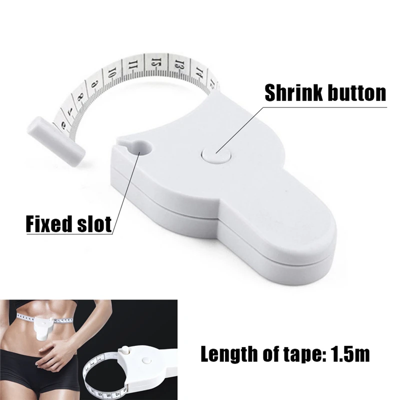 Self-tightening Body Measuring Tape Ruler 150cm/60 Inch Sewing Tailor Dressmaking Measure Ruler Meter Film for Waist Chest Legs