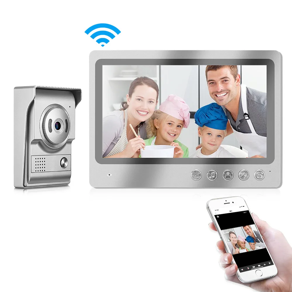 9 Inch Big LCD Display Wired WIFI Intercom Video Door Phone APP Remote Control Door Viewer