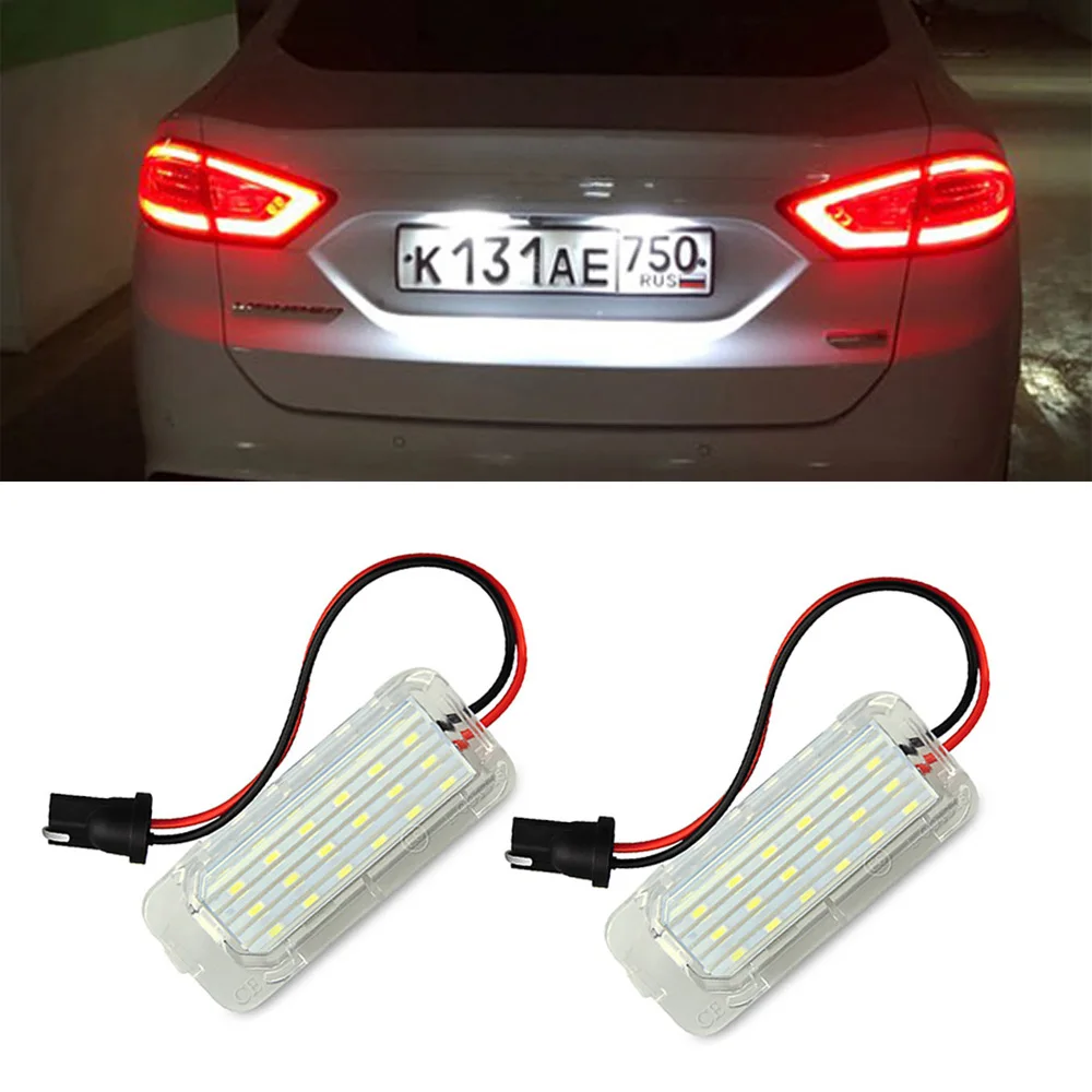 

2 Pcs Canbus LED Car Number License Plate Light Lamp For Ford Focus 5D Fiesta Mondeo MK4 C-Max MK2 S-Max Kuga Galaxy White 12V