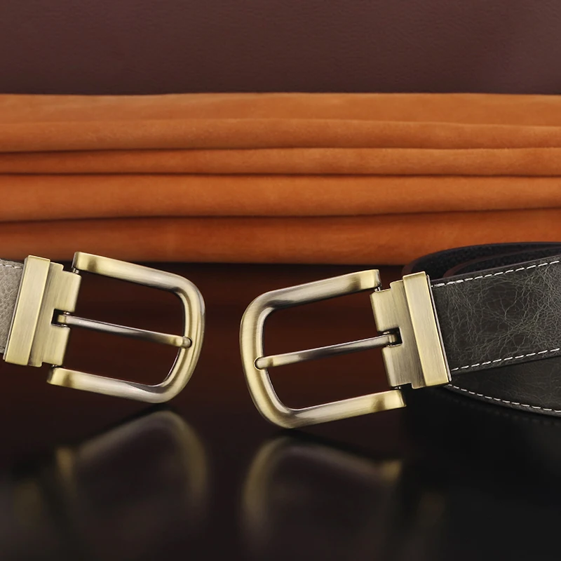 2021 Nieuwe Toevallige Koeienhuid Riem Retro Solid Pin Gesp Designer Riem Mannen Corset Riem Mode Lederen Merk