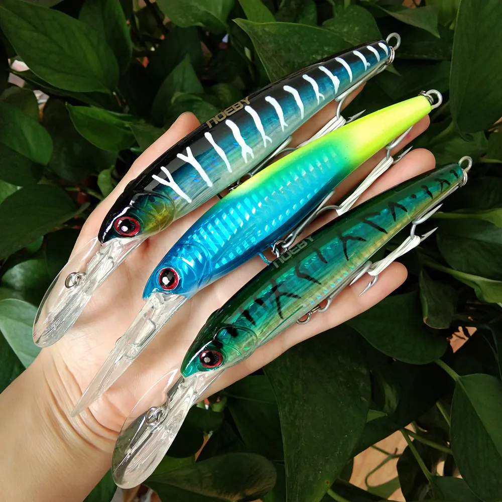 NOEBY 3pcs 14cm 52g 16cm 73g 12cm 30g Slow Sinking Trolling Artificial Baits Sea Fishing Wobblers Minnow Lure