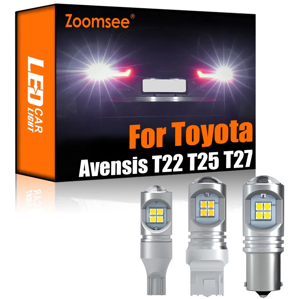 Zoomsee 2Pcs White Reverse LED For Toyota Avensis T22 T25 T27 1997-2018 Canbus Exterior Backup Rear Tail Bulb Light Vehicle Kit