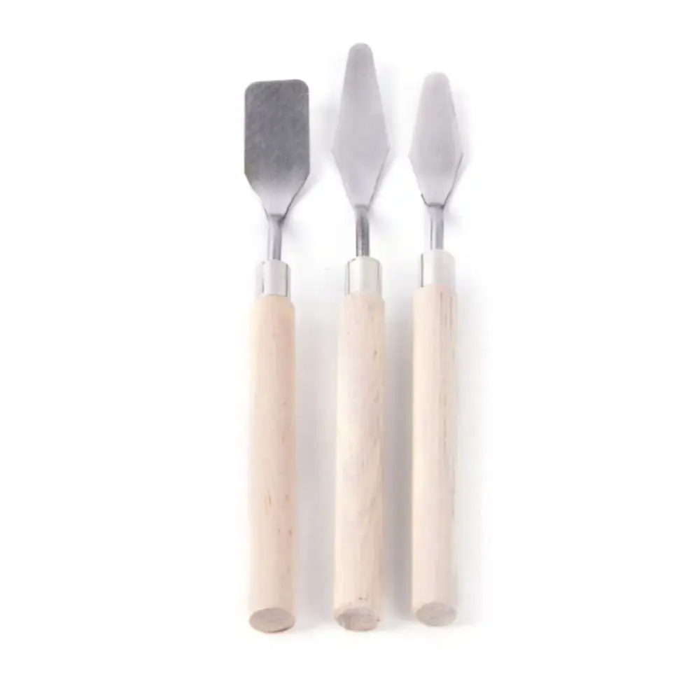 3Pcs Painting Palette Knife Spatula Mixing Paint Stainless Steel Art Supplies Arte Groups Drawing Oils Set Watercolor Tools