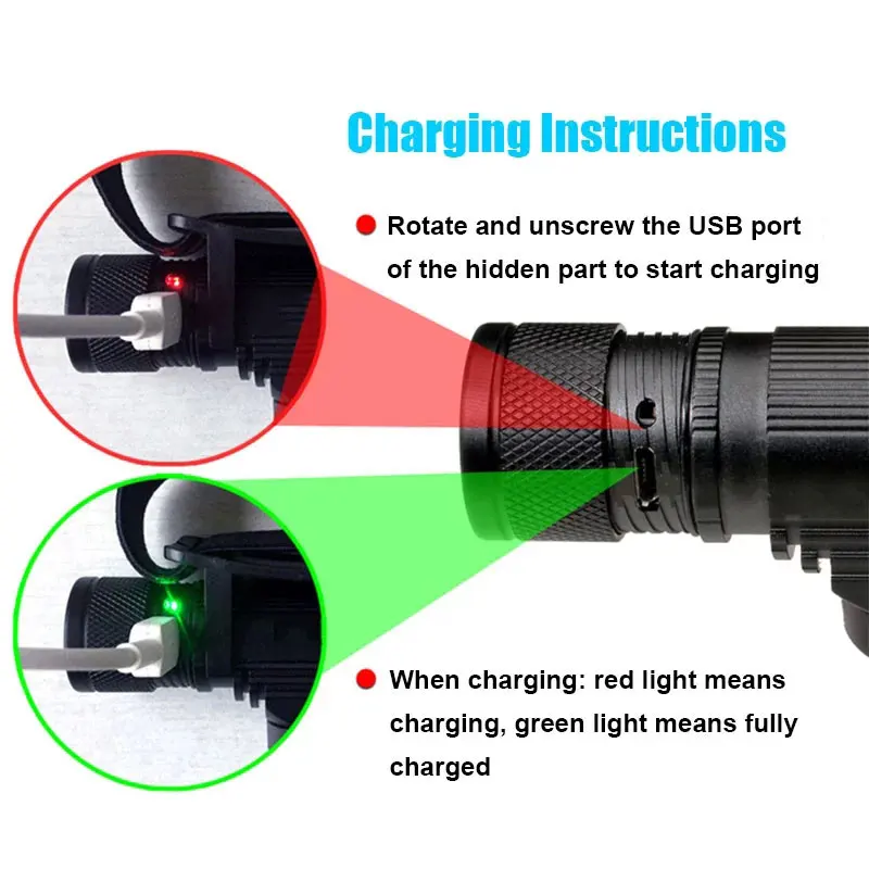 TMWT Lightweight L2 LED Headlamp USB Rechargeable Flashlight Head Torch 18650 Work Headlight For Camping Night Fishing