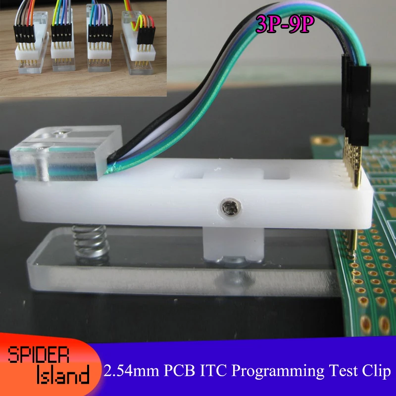 

Dual Row Test Frame PCB Clip Fixture Probe Download Program Programming 2.0mm / 2.54mm JTAG Test Tool 3Pin-10Pin 30cm cable