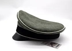 Reenactment  German Army Field Marshals Generals Officers Crusher Field Visor Cap W Hat Sweat Ring Made Leather