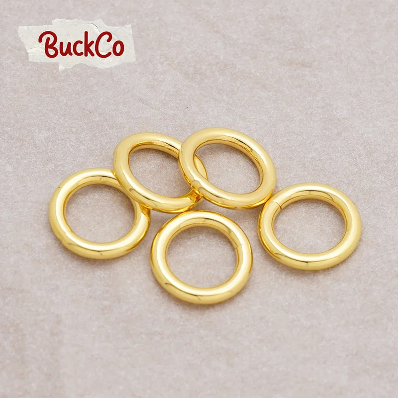 Metal colourful non-welded yellow gold O-ring is suitable for 15mm hand bag with webbing bag dog collar accessories OR15YG