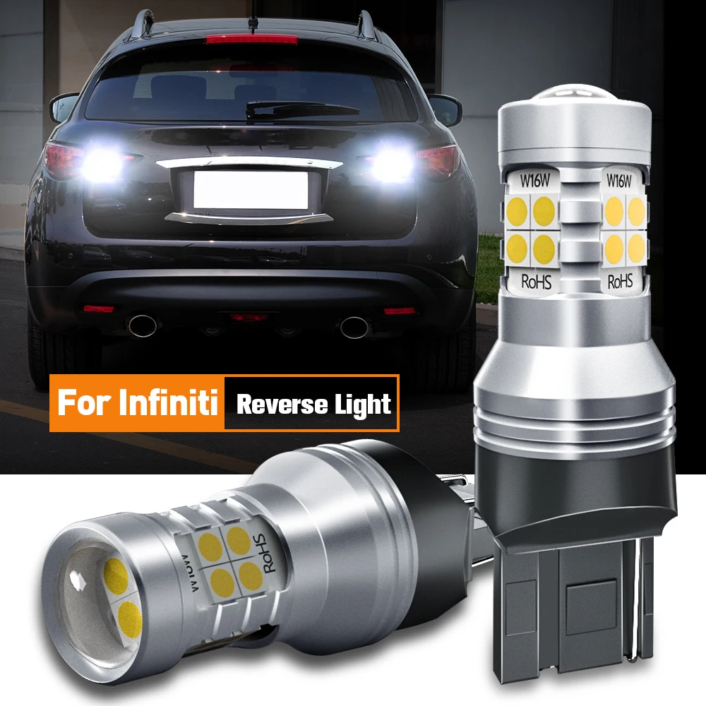 

2pcs LED Reverse Light Blub Backup Lamp W21W 7440 T20 Canbus No Error For Infiniti FX35 2009-2012 FX50 QX70 2014-2017