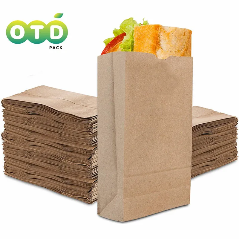 

Paper Bags Kraft Brown Biodegradable and Compostable Food Grade for Bakery,Cookies,Treats,Snacks,Sandwiches Multipurpose Use