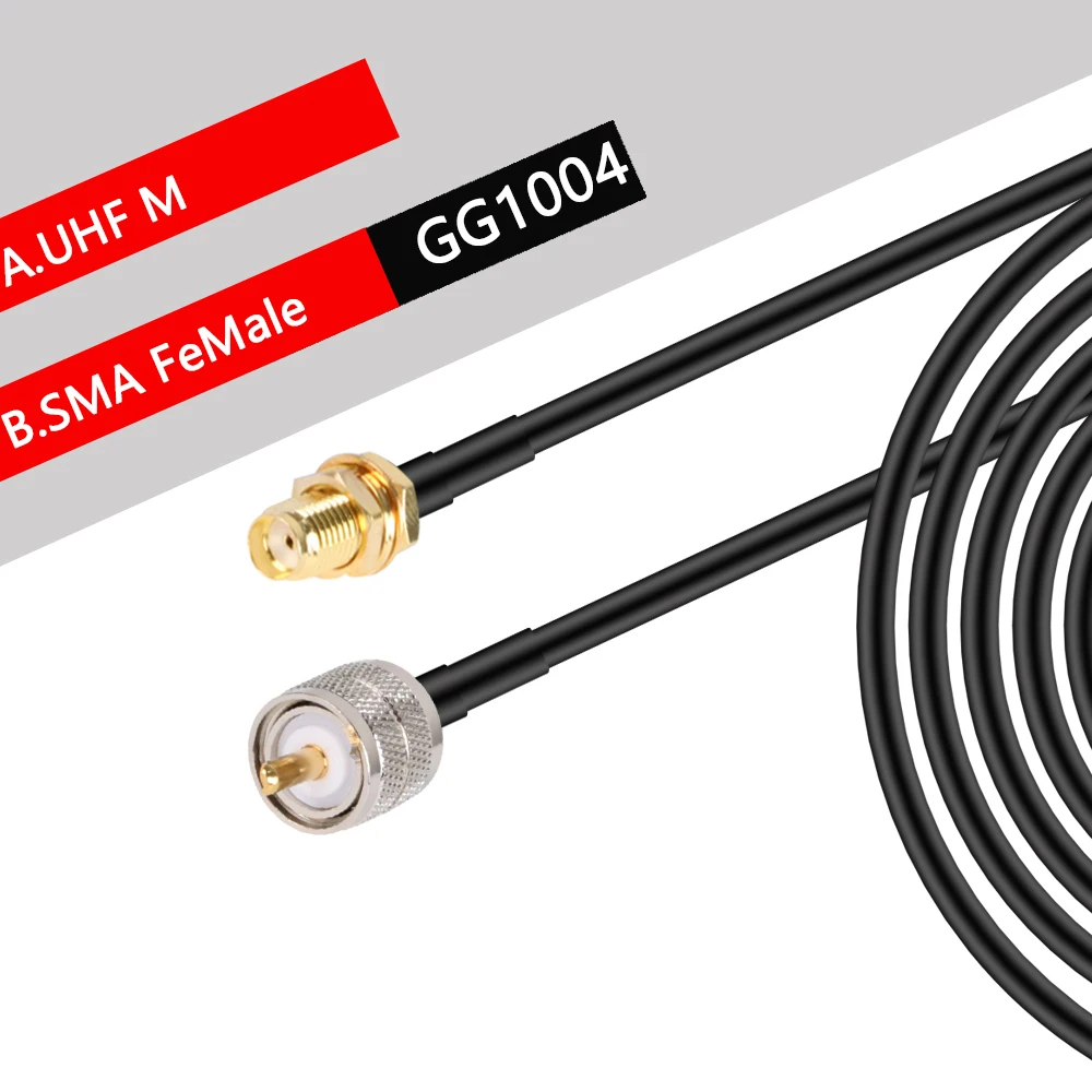 UHF RG58 Cable PL259 UHF Male to SMA Male Straight Plug Adapter Pigtail Jumper RF Coaxial Extension Cord 15CM 50CM 1M 2M 3M 5M