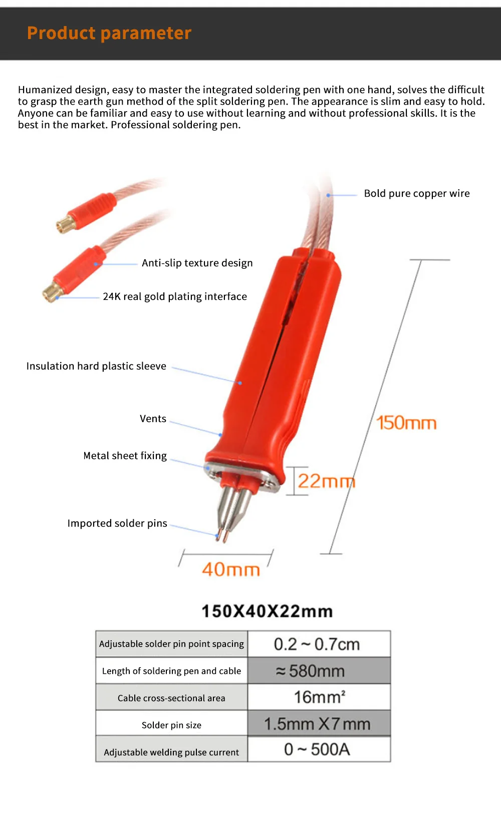 SUNKKO 709A 719A HB-70B Pena Las Universal Dapat Disesuaikan untuk Baterai Lithium 18650 Tukang Las Titik + 5 Pasang Pin Las Kecil