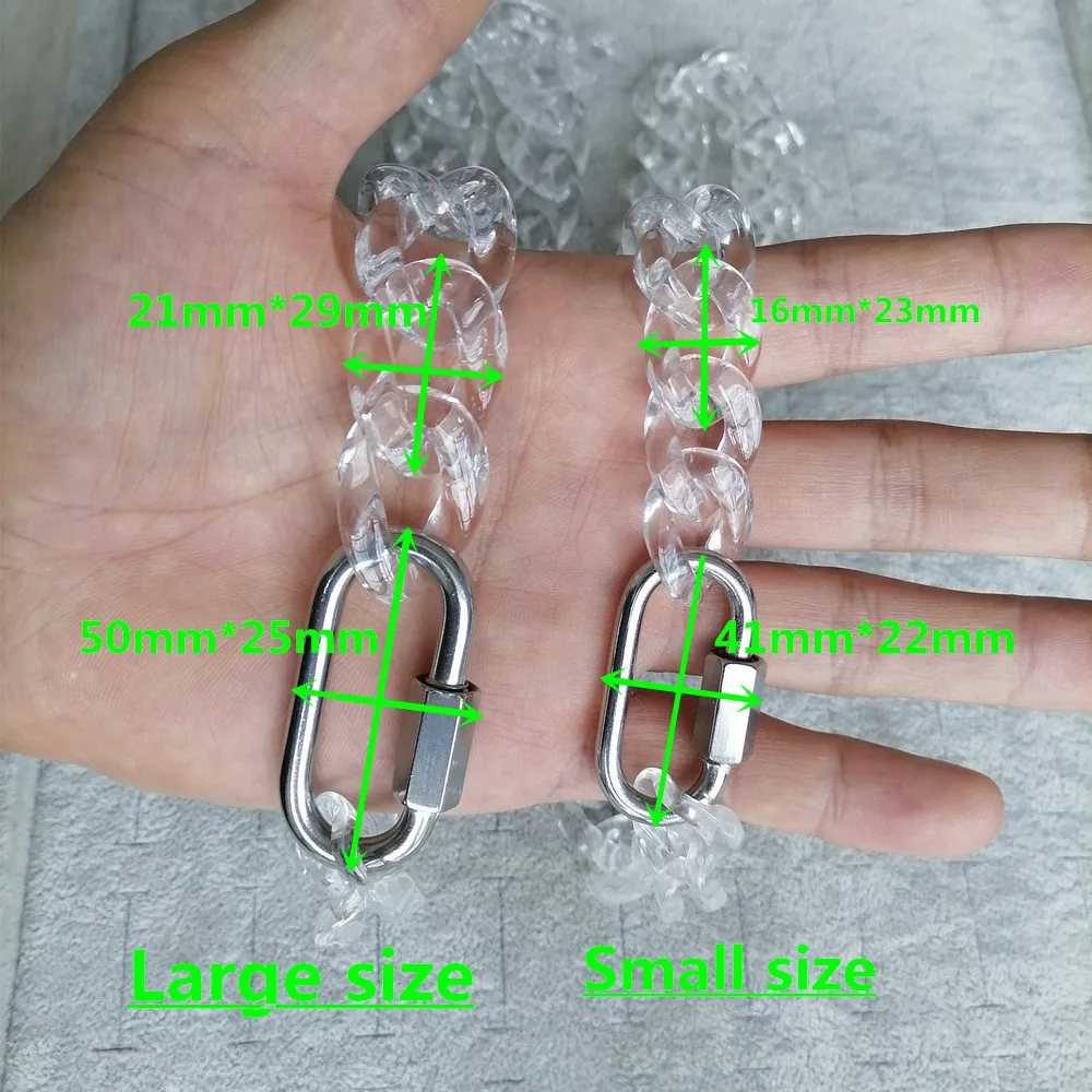 FishSheep Clear Acrylic Chain Necklace for Men Women Rock Punk Resin Transparent Cuban Choker Padlock Necklace 2025 y2k Jewelry