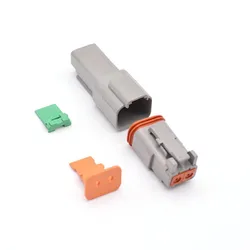 JRready 1 Set Deutsch DT Connector 2 Pin Gray Waterproof Electrical Wire Connector DT04-2P DT06-2S W2P W2S,