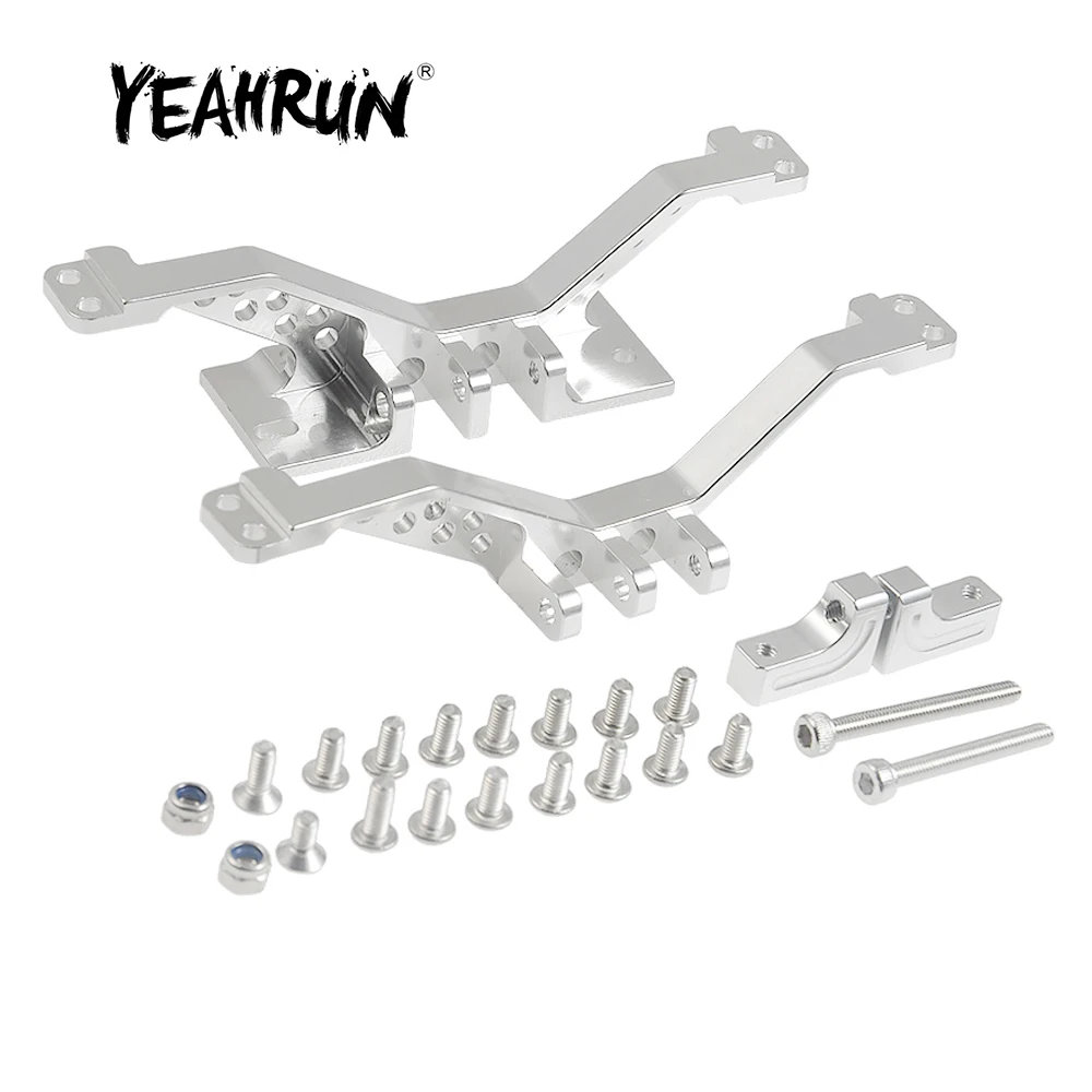 YEAHRUN Front/Rear Axle Reinforcement Black Alloy 4 Link Rod Axle Mount Set for Axial SCX10 Wrangler 90047 1/10 RC Crawler Car