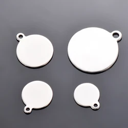 20pcs Stainless Steel Coin Disc Charm Round Stamping Blank Tags Setting For Bracelet Pendant Jewelry Making Supplies 10mm-20mm