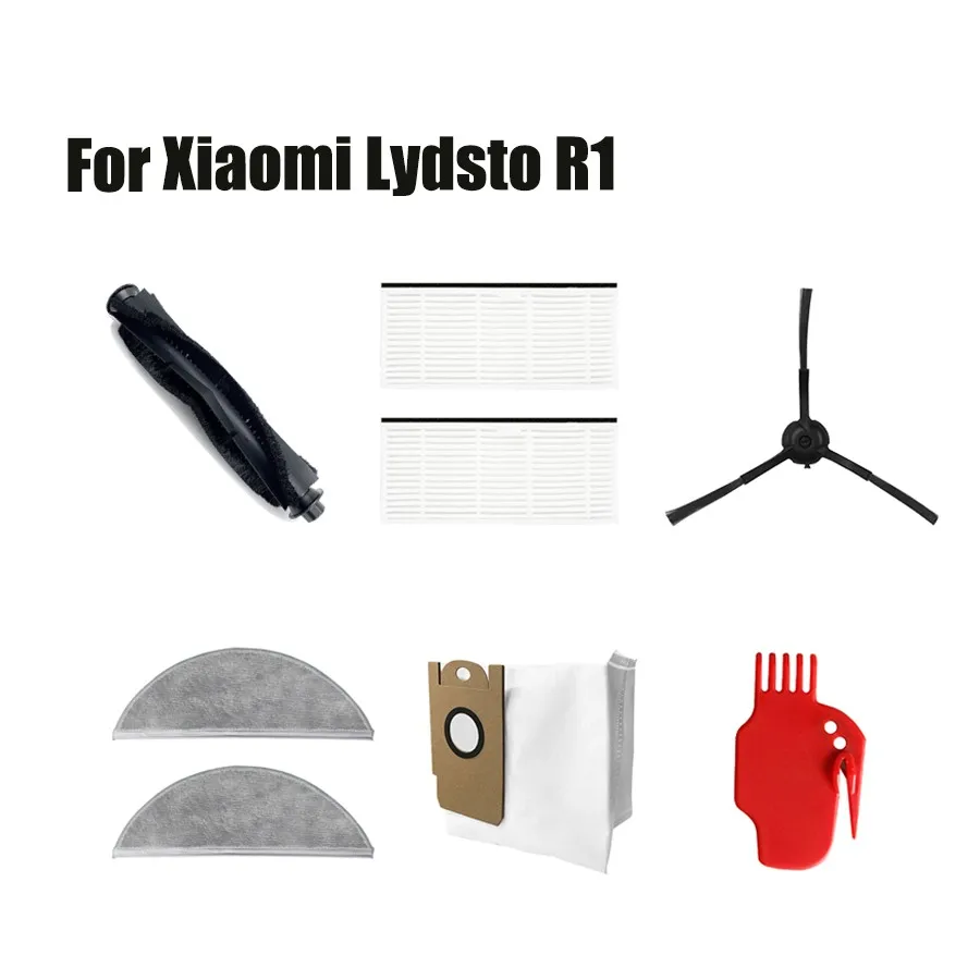 For Xiaomi Lydsto R1 Robot Vacuum Cleaner  Mop Cloth HEPA Filters Dust Bag Side Main Brush Replaceable Accessories Spare Parts