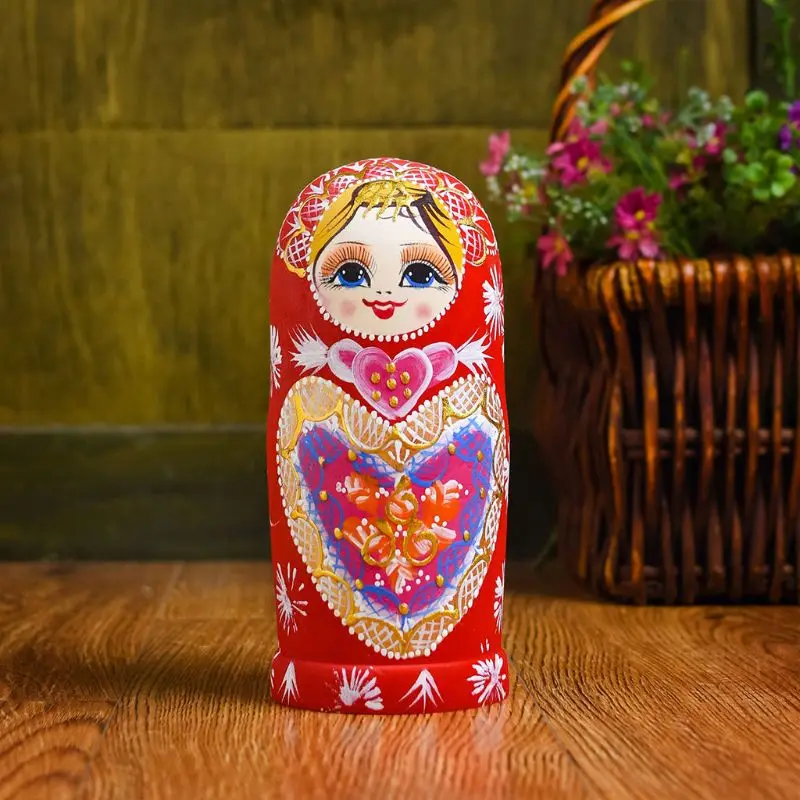 Muñecas rusas de madera Matryoshka para niños, muñecos de anidación, decoración de escritorio, regalos de Navidad, 10 capas por juego