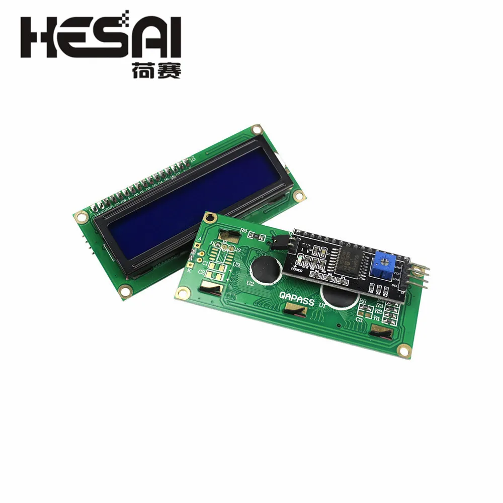 1602 Lcd Module Blauw/Geel Groen Scherm Met Iic/I2c 16X2 Lcd Backlight Module LCD-1602 + I2c Iic 5V Voor Arduino Diy Kit