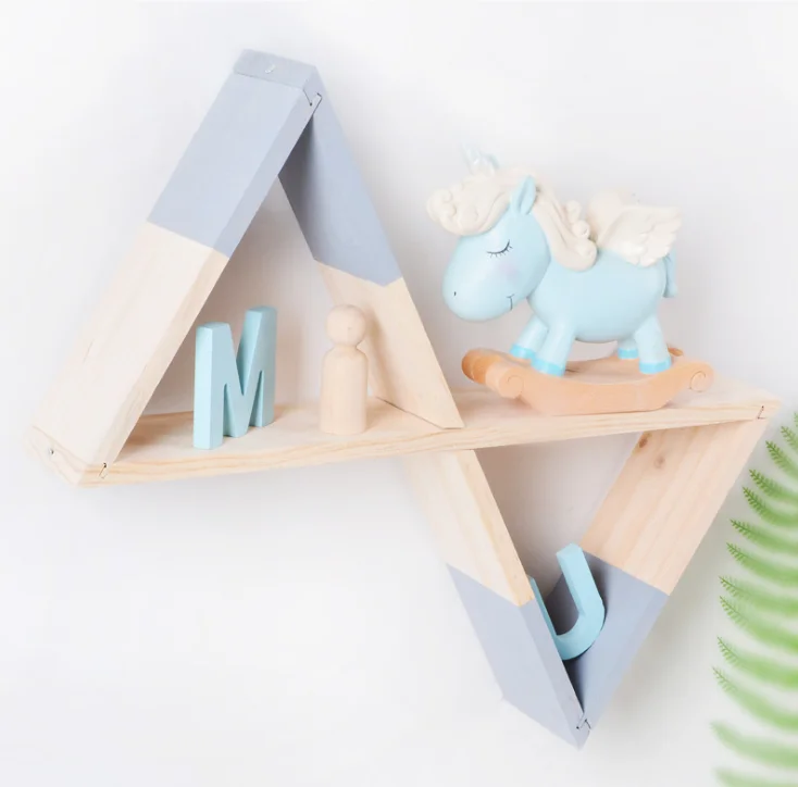 Nordic Nursery Wooden X Hanging Storage Rack For Kids Room Decor Need Assemble by yourself Kids Room Decor Baby Stickers