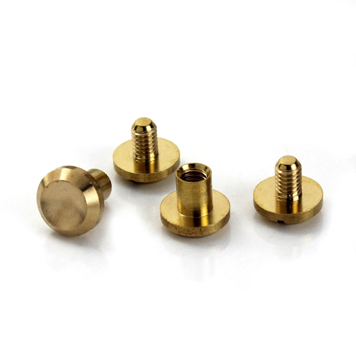 10pcs Solid Brass Concave Head  Binding Chicago Screws Nail Rivets for Photo Album Leather Craft Studs Belt Wallet Fasteners