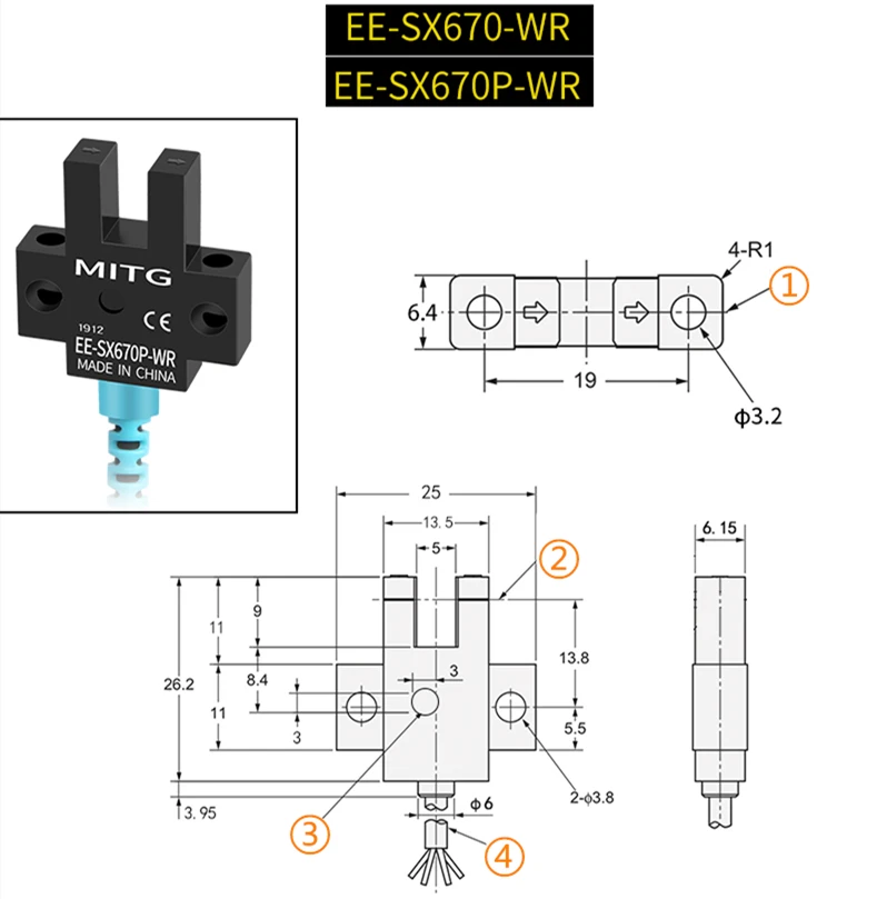U-Förmigen Schlitz Lichtschranke EE-SX67 Serie SX 670 671 672 673 674 675 676 677 Induktion Grenze Sensor NPN PNP NO NC 5V-24V – Detail 15