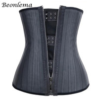 25 Steel Bone Waist Trainer Stomach Slimming Belt Modeling Straps Corset Latex Tummy Wrap Body Shaper Belly Reducing Sheath XXS