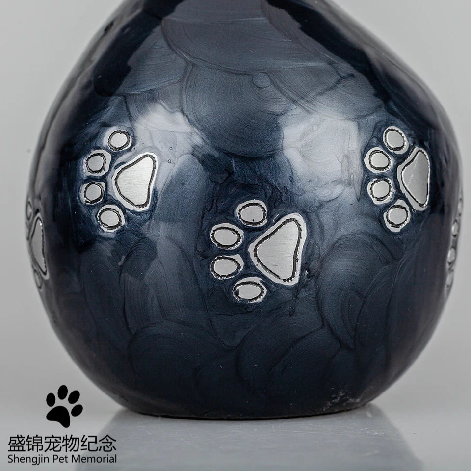 aluminium alloy Paw Heart Cremation Urn Dog Pet Cinerary Funeral Casket Pet Memorials Useful