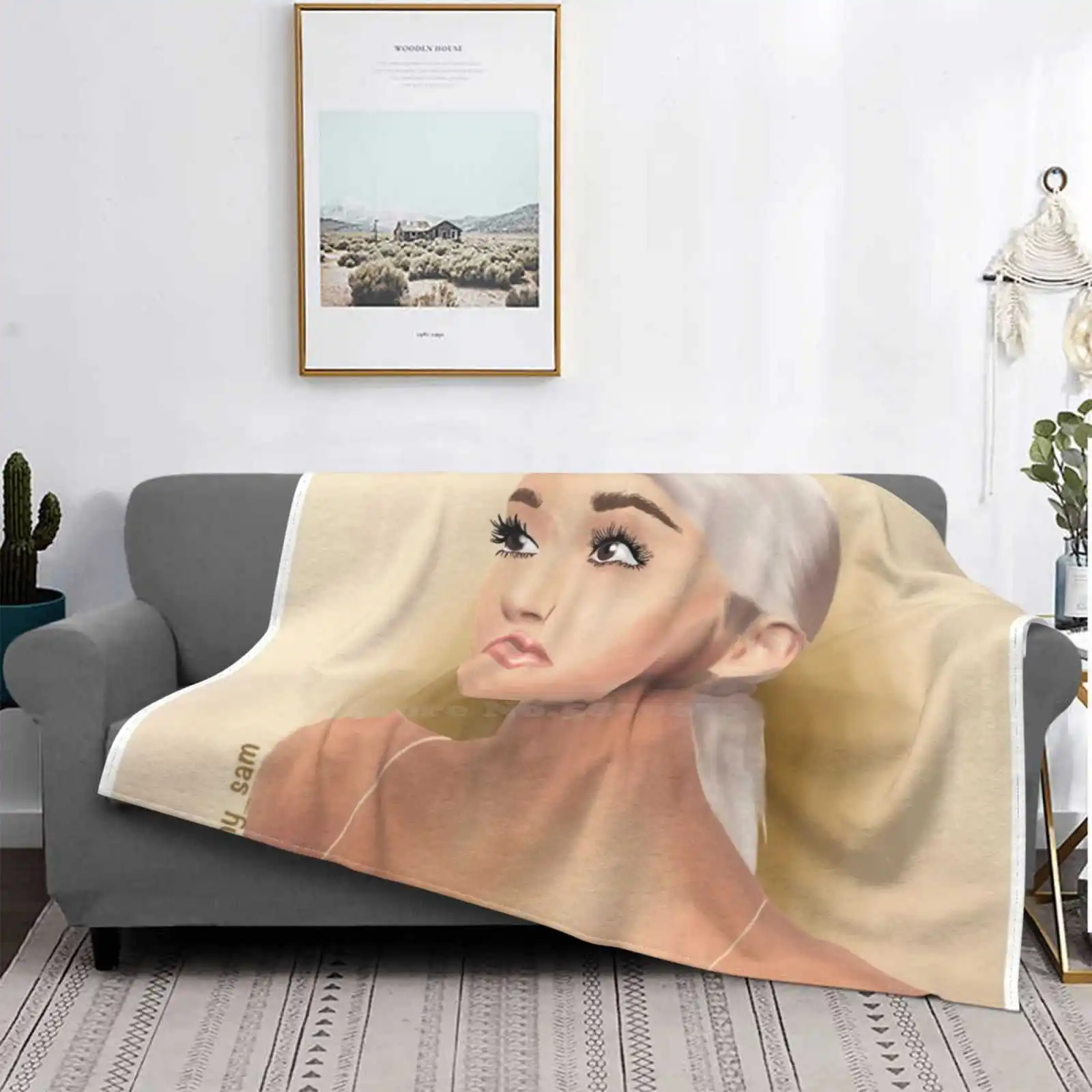 Shaggy Throw Soft Blanket Sofa / Bed / Travel Love Gifts Ari Music Singer Sweetener Album Sweetener