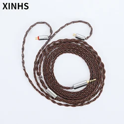 XINHS 8 Core Oxygen-Free Copper Headphone Upgraded Line HIFI Earphone Wire For SE846 SE535 TRN V80 V20 ED12 Earbuds Cable
